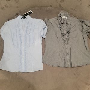 Antilia Femme & Millennium Buttondown Shortsleeve V-neck Shirts/blouses XL& L